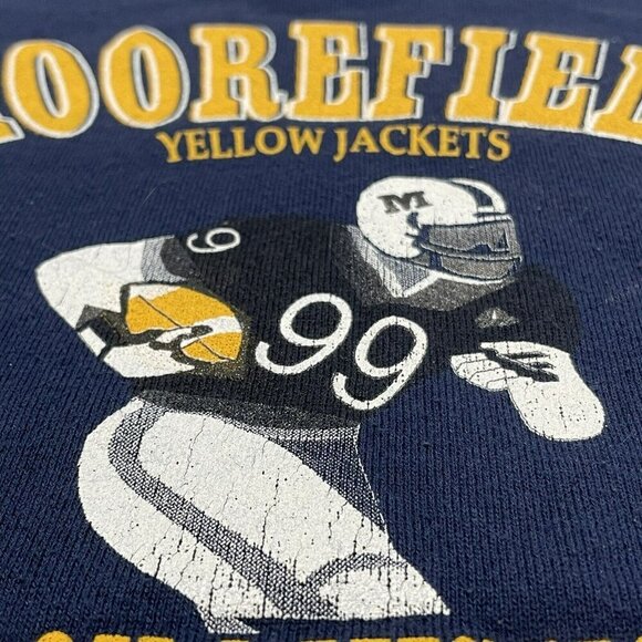 Moorefield Yellowjacket WV Football Sweatshirt Fleece Men Size L 90s Souvenir - Picture 5 of 10
